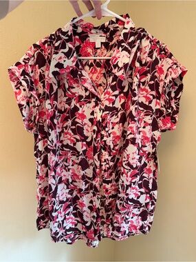 Nordstrom Rack Pink Burgundy Floral Top